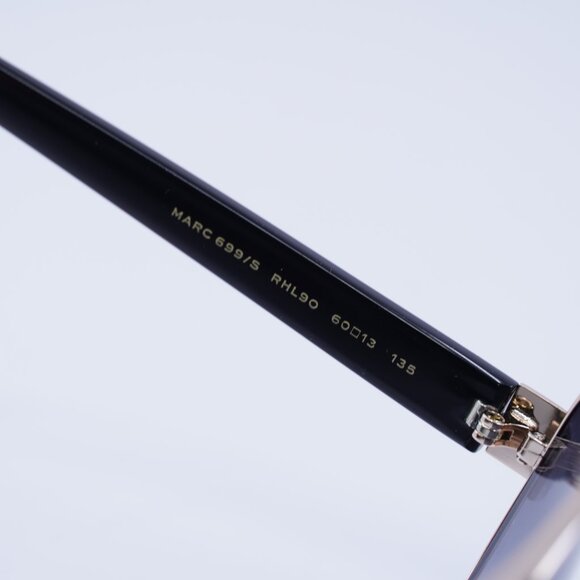 Marc Jacobs MARC 699/S 0RHL 9O Sunglasses Gold/Black Aviator Frame, Grey Lenses - Picture 5 of 10